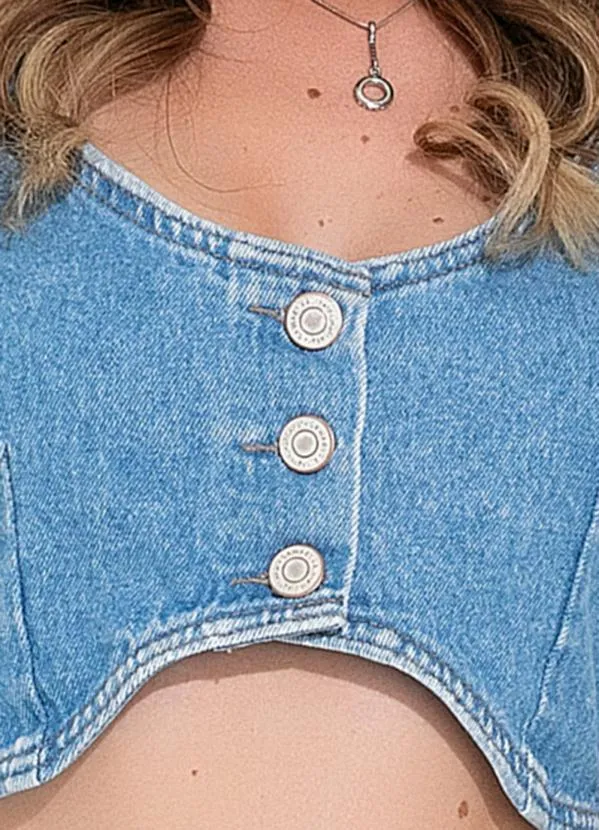 Sawary Jeans - Blusa Jeans Claro em Jeans 6