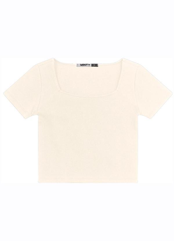 Minty - Blusa Juvenil Manga Curta em Ribana Bege
