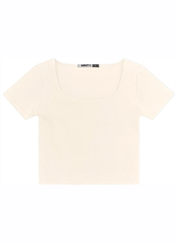 Minty - Blusa Juvenil Manga Curta em Ribana Bege