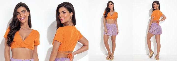Blusa Laranja em Malha