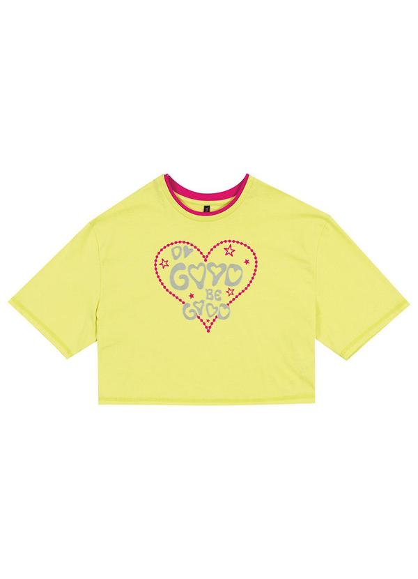 Cativa Teen - Blusa Manga Curta com Estampa Amarelo