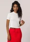 Sofie - Blusa Manga Curta em Microfibra Verde - variação: Branco
