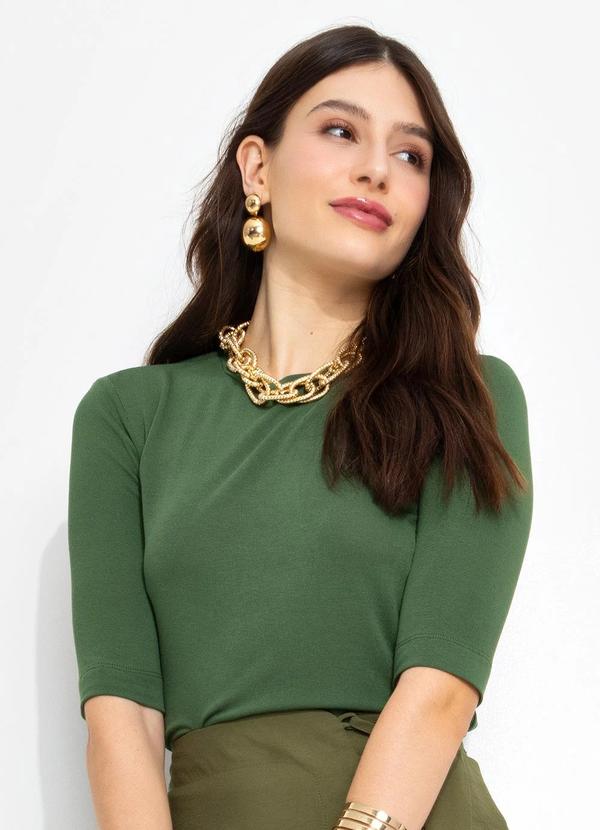 You Premium - Blusa Mc em Viscose Verde