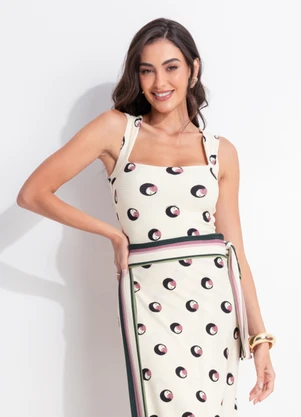 Farm - Blusa Poá Ararinha Bege - FARM