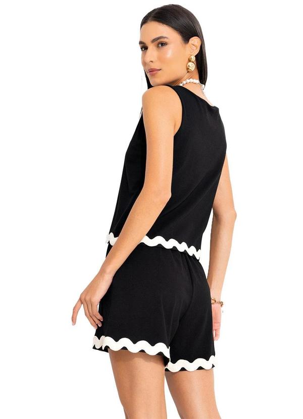 Quintess - Blusa Preta em Malha Cotton. 2