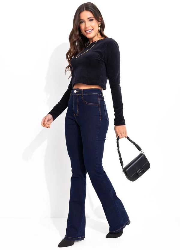 Bimini - Blusa Preto em Malha Plush 3