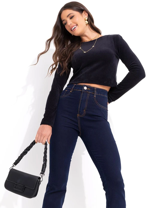 Bimini - Blusa Preto em Malha Plush 4