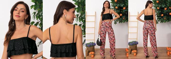 Blusa Preto em Malha