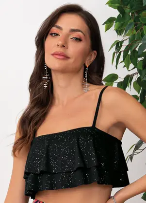 Moda Pop - Blusa Preto em Malha - MODA POP