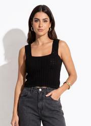 Blusa Preto em Tric�