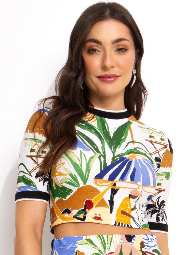 Farm - Blusa Retilinea Praia de Rio Off White