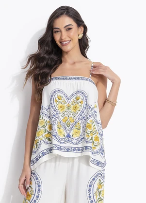 Farm - Blusa Romance Boho Off White - FARM