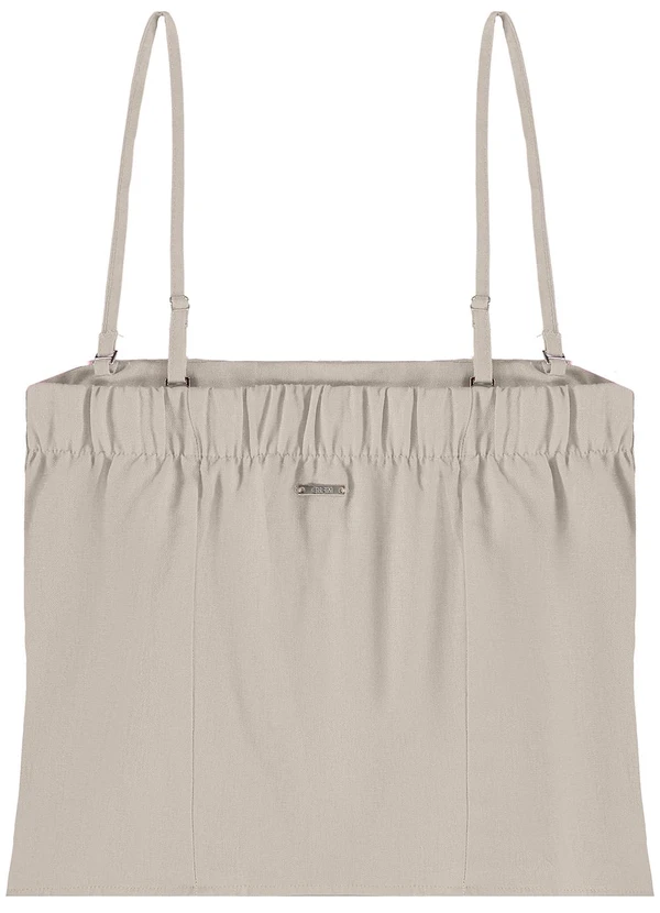 Enfim - Blusa Taupe Justa em Viscolinho 5