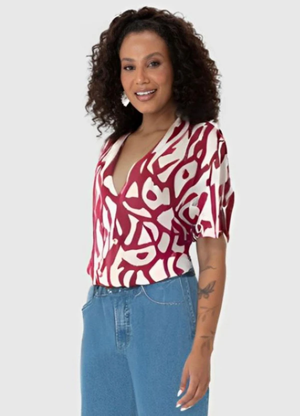 Malwee - Blusa Veemelha Cropped Abstrata Tule 7