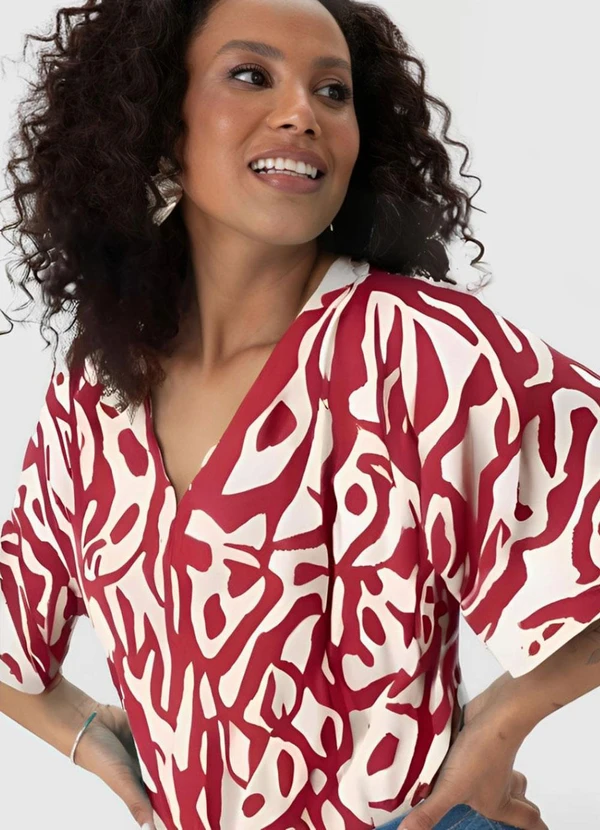 Malwee - Blusa Veemelha Cropped Abstrata Tule 8