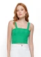 Enfim - Blusa Verde Cropped Bordada - variação: Verde