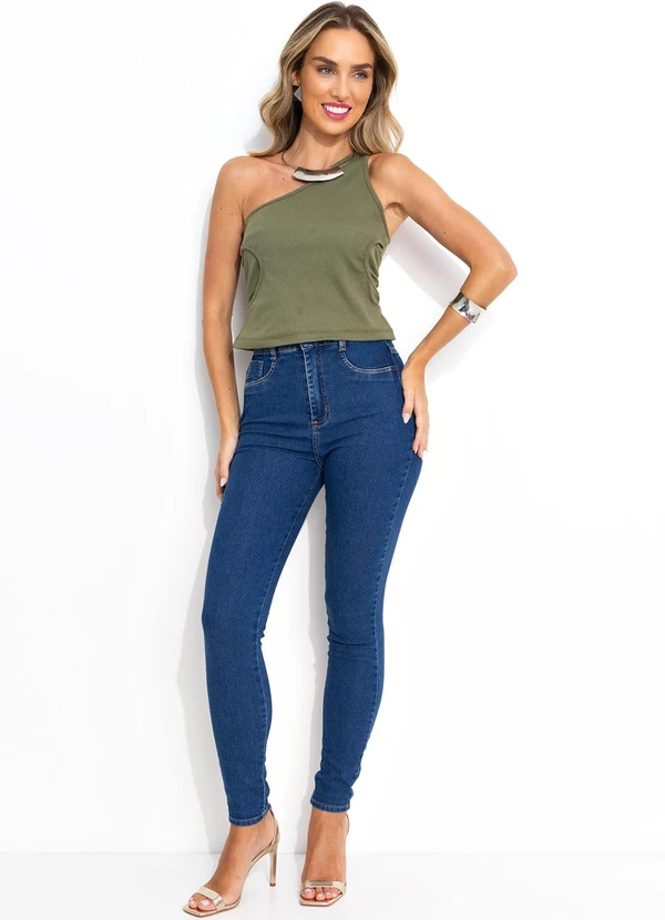 Bimini - Blusa Verde em Canelado 3