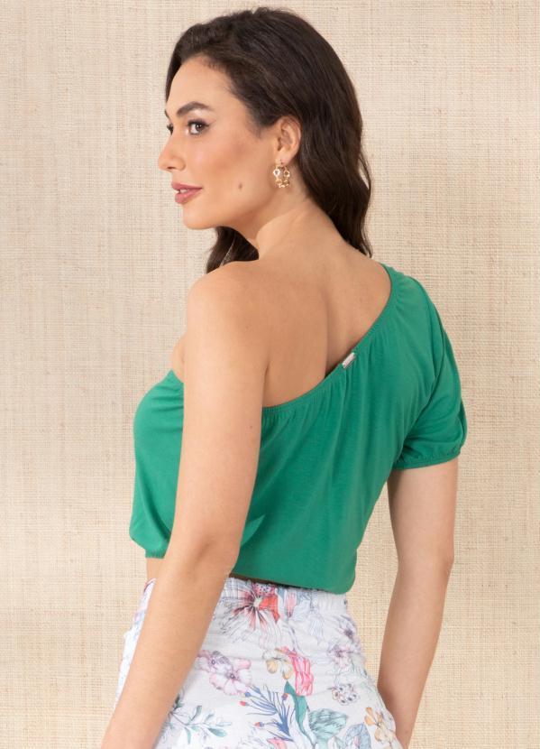 Outlet - Blusa Verde um Ombro Só 2