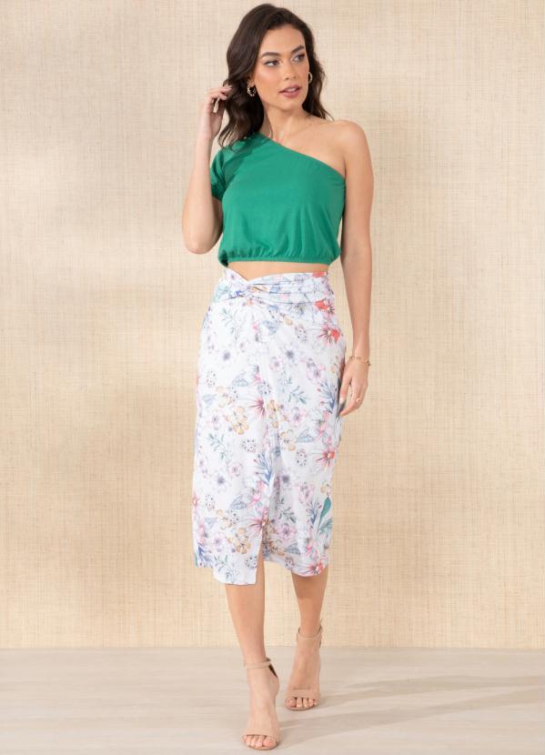 Outlet - Blusa Verde um Ombro Só 3