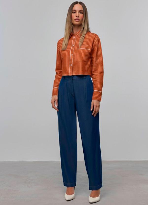 Carlota Costa - Camisa Cropped com Vivos Vermelho 2