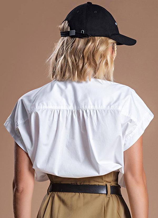 Choyee - Camisa Cropped em Tricoline Branco 2