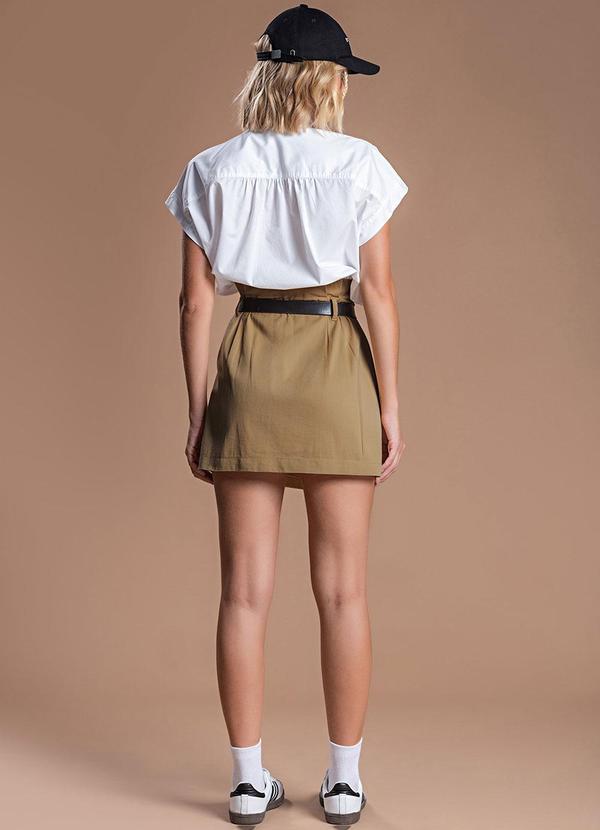 Choyee - Camisa Cropped em Tricoline Branco 4