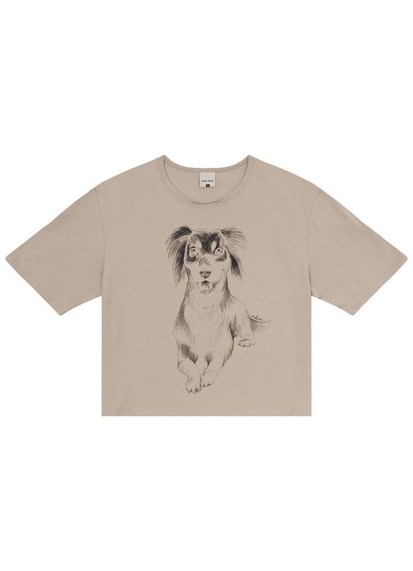Malwee - Camiseta Cinza Cachorro em Cotton
