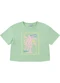 Malwee - Camiseta Cropped Pôr do Sol Rosa Pastel - variação: Verde Água