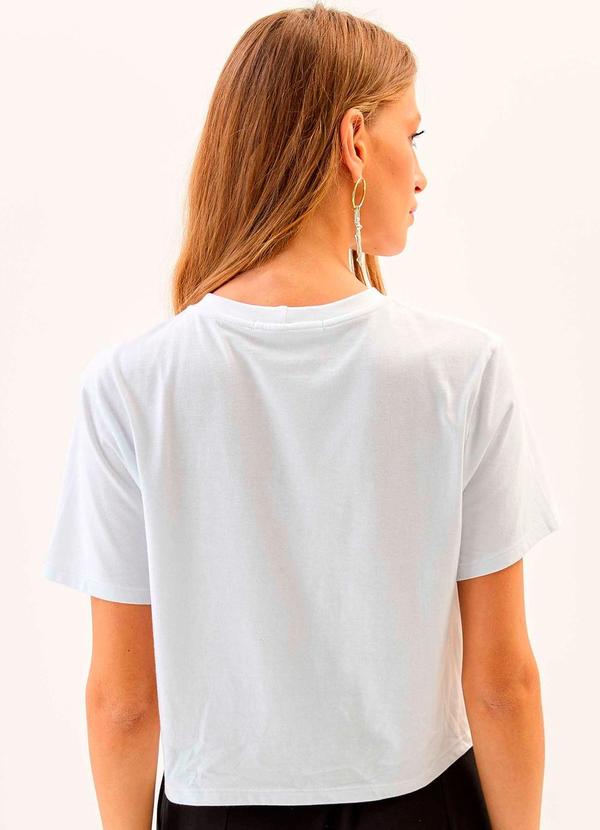 Carlota Costa - Camiseta Cropped com Aplicação Branco 2