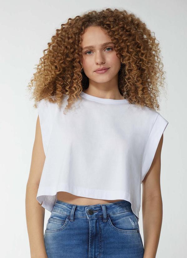 Enfim - Camiseta Cropped Muscle Tee Feminino Branco