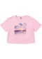 Malwee - Camiseta Cropped Pôr do Sol Rosa Pastel - variação: Rosa Pastel