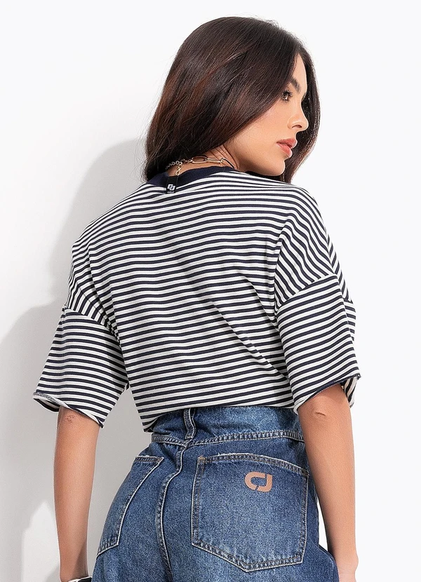 Colcci - Camiseta Listrada Preto 2