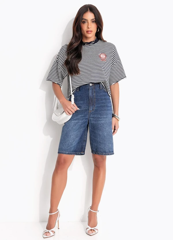 Colcci - Camiseta Listrada Preto 3