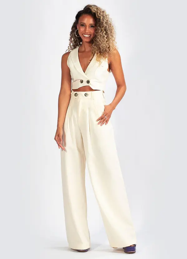 Colcci - Colete em Viscolinho Bege 3