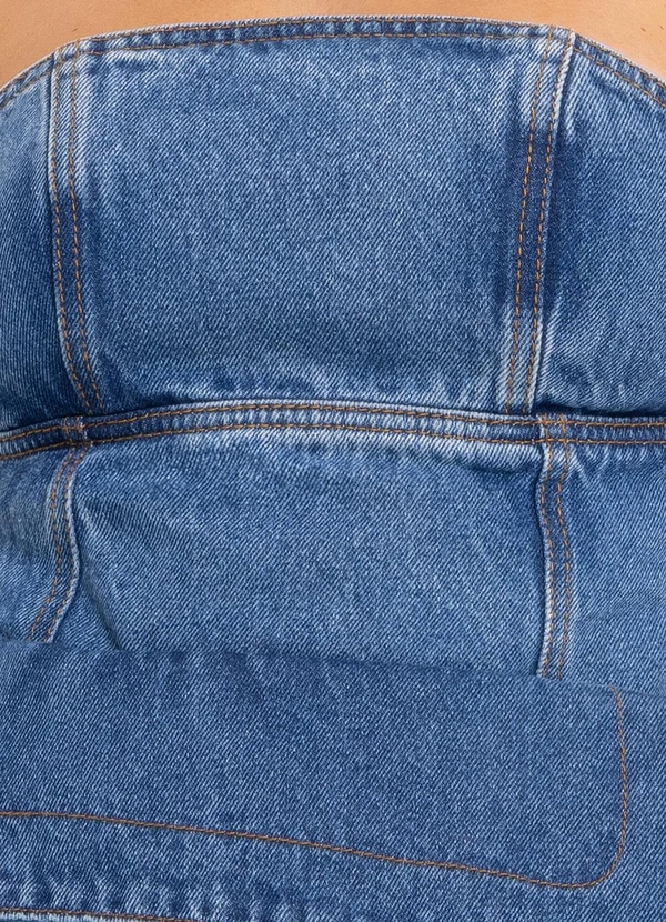 Farm - Corselet Jeans sem Alça Azul 11