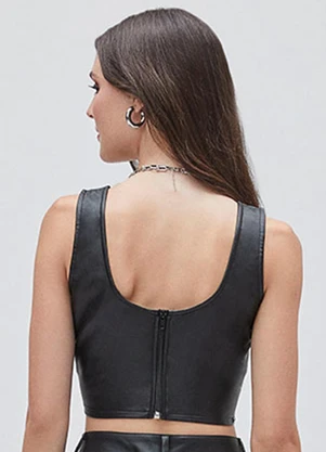 Corset de Couro Authoria (Preto) - AUTHORIA