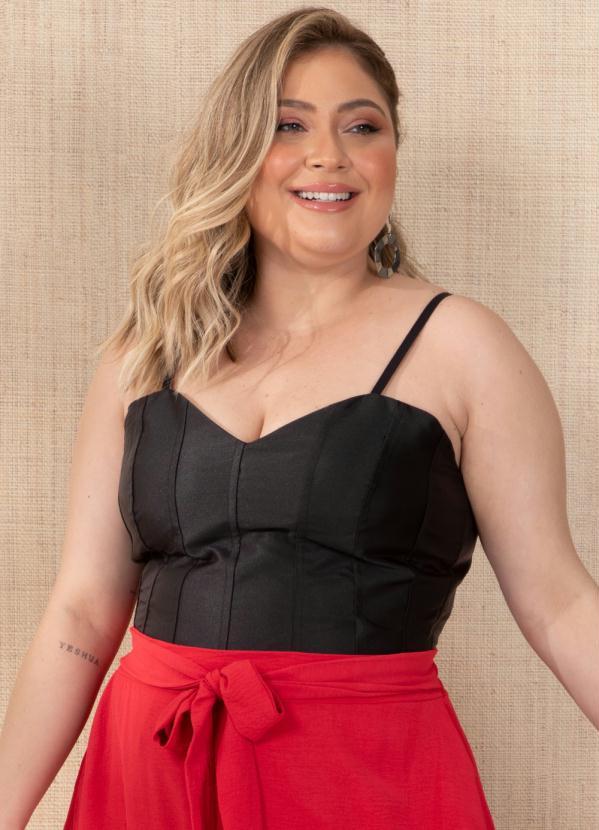 Quintess - Corset Preto com Alças Reguláveis 5