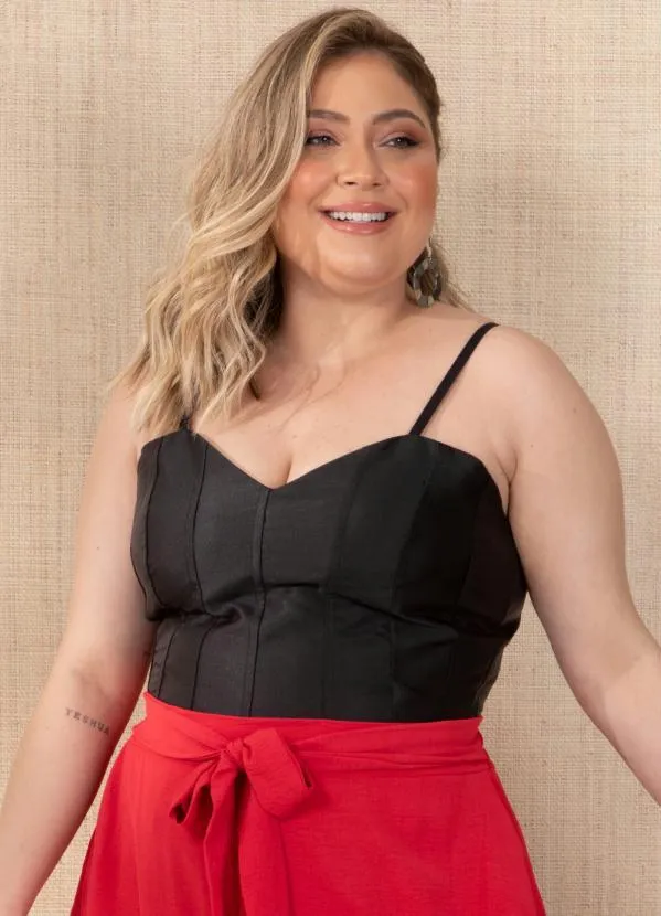 Quintess - Corset Preto com Alças Reguláveis 5