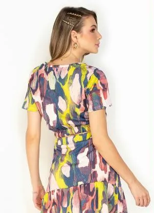 Moda Pop - Cropped Abstrato com Decote Redondo - MODA POP
