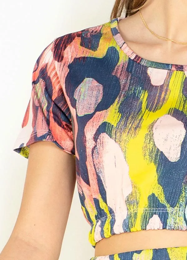 Moda Pop - Cropped Abstrato com Decote Redondo 3