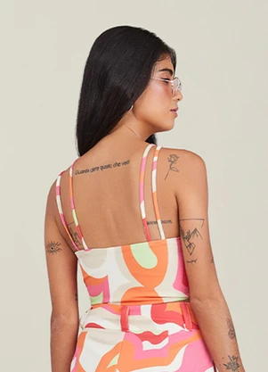 Authoria - Cropped Alfaiataria Color Multi Colorido - AUTHORIA