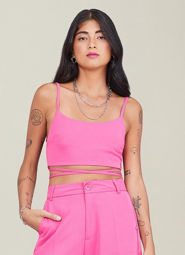 Authoria - Cropped Alfaiataria Rosa Rosa