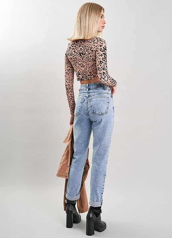 Amo Brand - Cropped Animal Print Manga Longa Camel 4