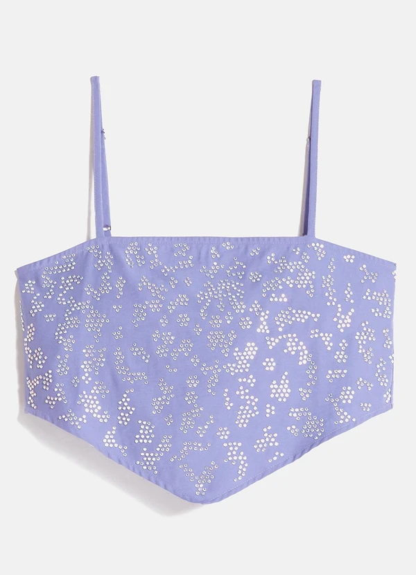 Authoria - Cropped Azul com Strass Azul 6