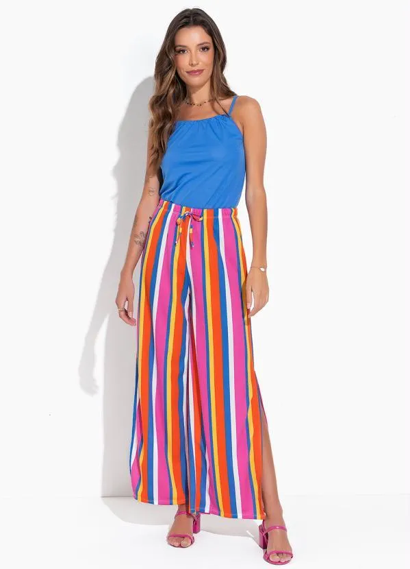 Moda Pop - Cropped Azul com Túnel e Franzido no Decote 3