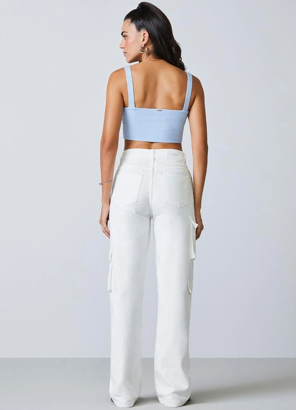 Authoria - Cropped Azul de Tricot com Strass Azul 4