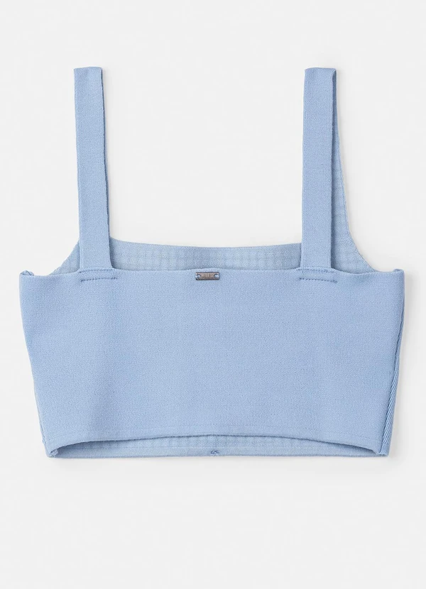 Authoria - Cropped Azul de Tricot com Strass Azul 7