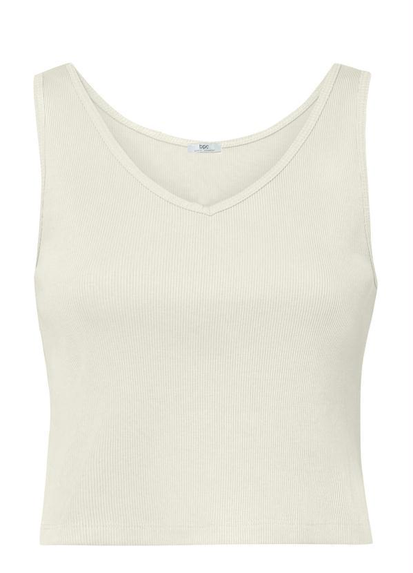 Outlet - Cropped Básico Decote V Off White 3