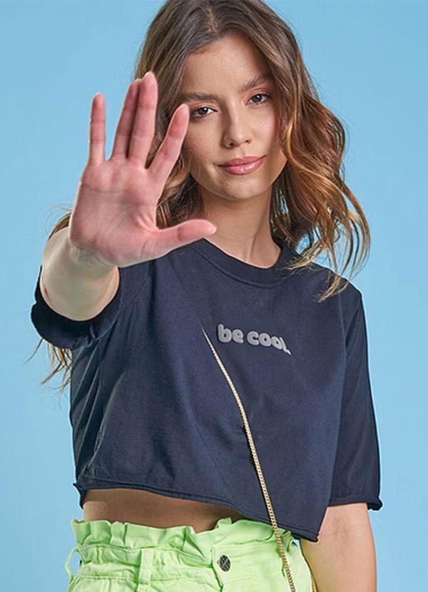 Amo Brand - Cropped Be Cool Meia Manga Preto 1