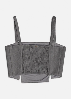 Authoria - Cropped Cinza com Strass Cinza - AUTHORIA